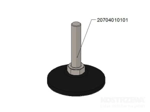 Stopa z obrotowa podstawą 48xM08x40 czarna
